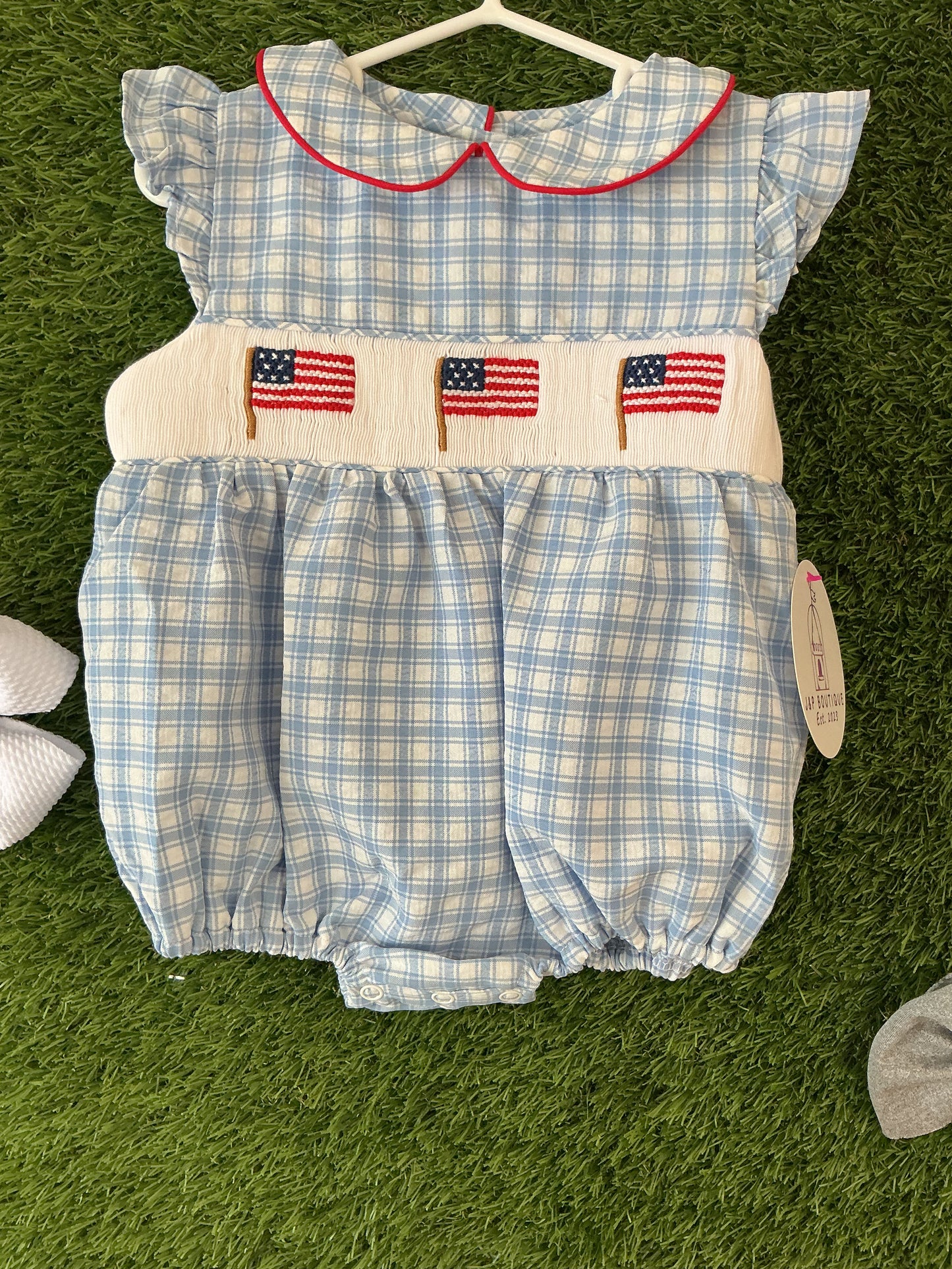 American flag smocked bubble