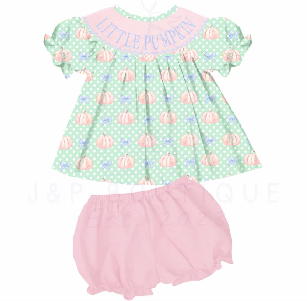 Preorder little pumpkin bloomer set ETA late September