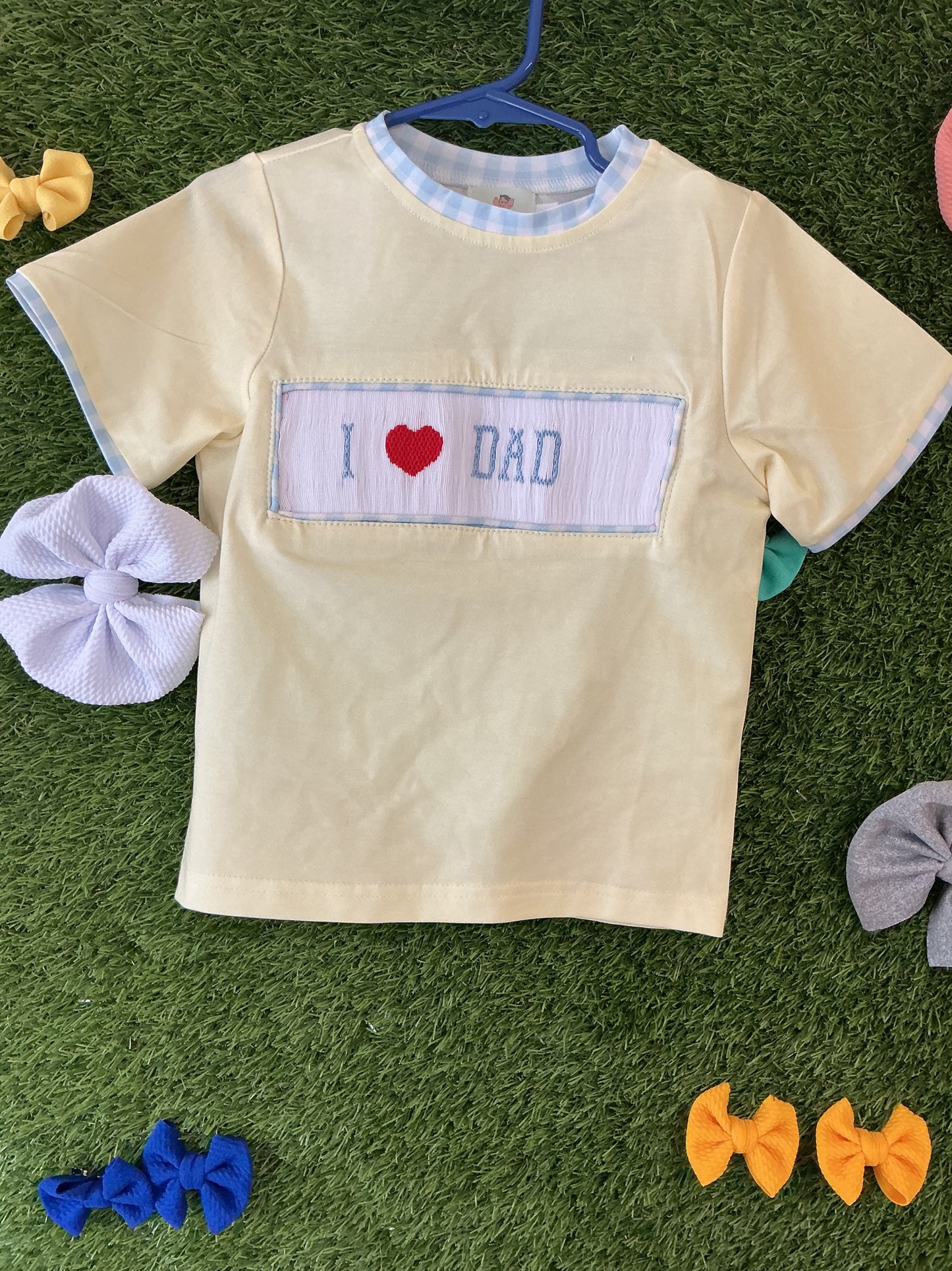 I love dad smocked boy set