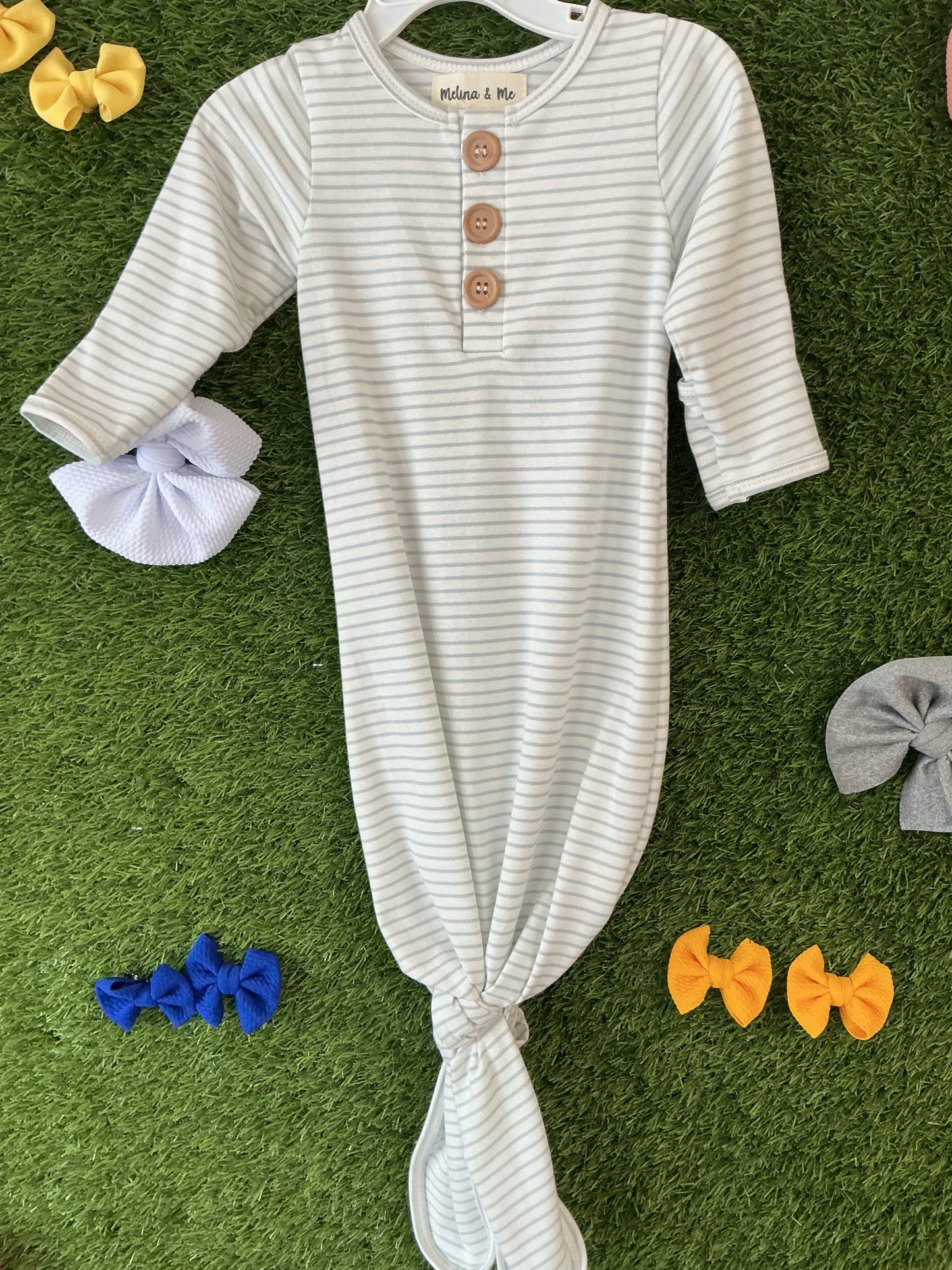 Striped baby gown